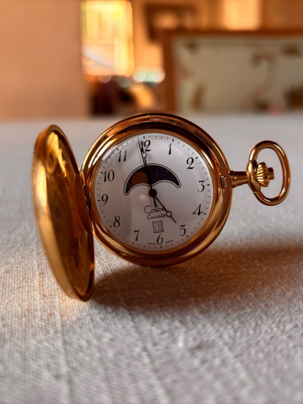 Perfect for Graduation NEW Vintage Colibri Gold-Plated Swiss Quartz Pocket Watch